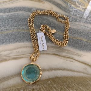 Susan Shaw 15 inches. Long Venetian Glass Coin Intaglio